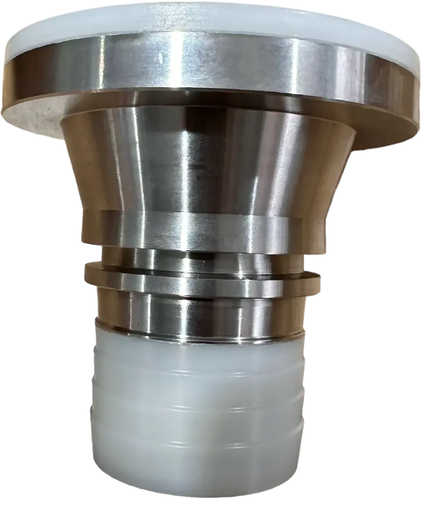 [108635] Hose connector for flange, stainless steel, PFA (DN25)