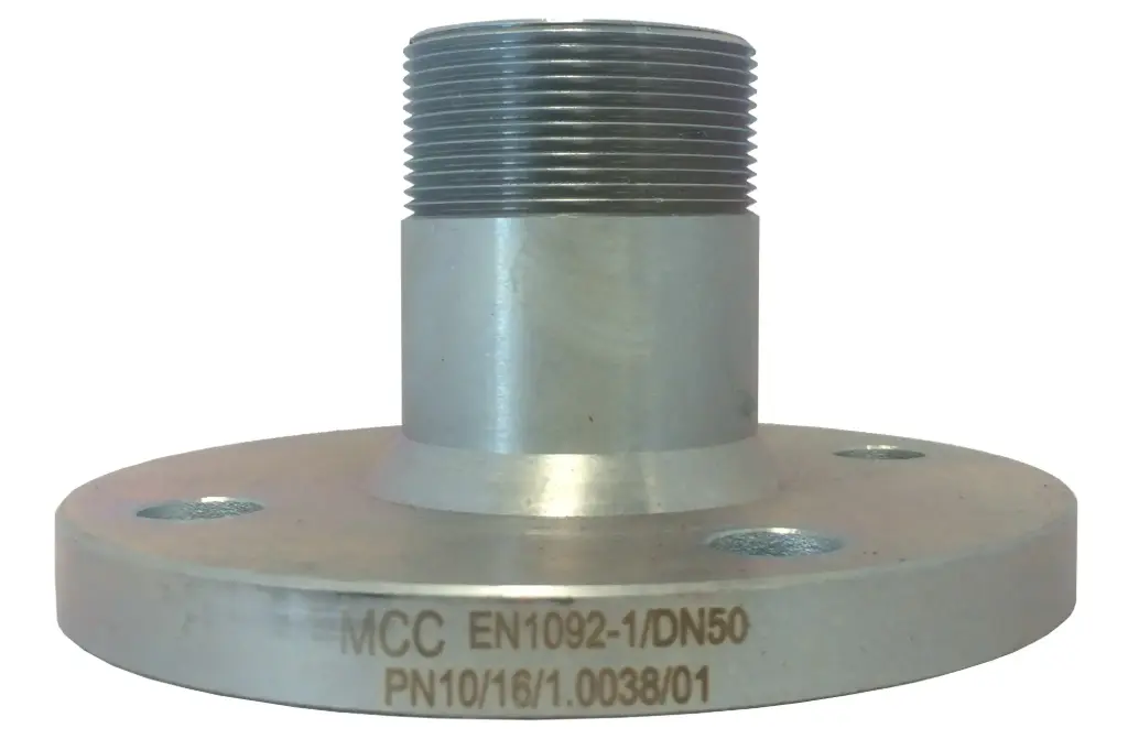 Flange threaded nipple, galvanized steel