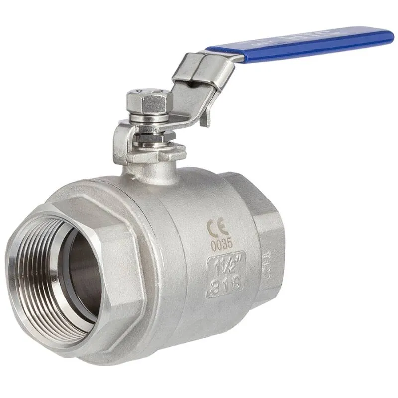[108686] Ball valve, 2-way, female thread, stainless steel (1/4")