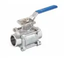 Ball valve, 3-piece, welded ends on both sides, stainless steel