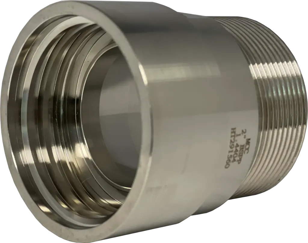 [101640] IBC adapter S60x6 female thread BSPP male thread stainless steel MC (1/2")