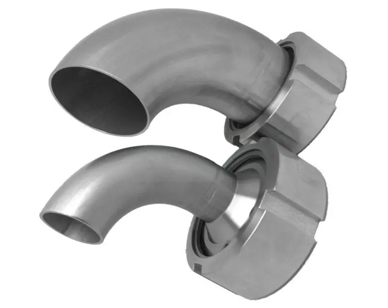 [101601] IBC adapter S60x6 female thread to outlet elbow, rotatable, stainless steel (DN25)