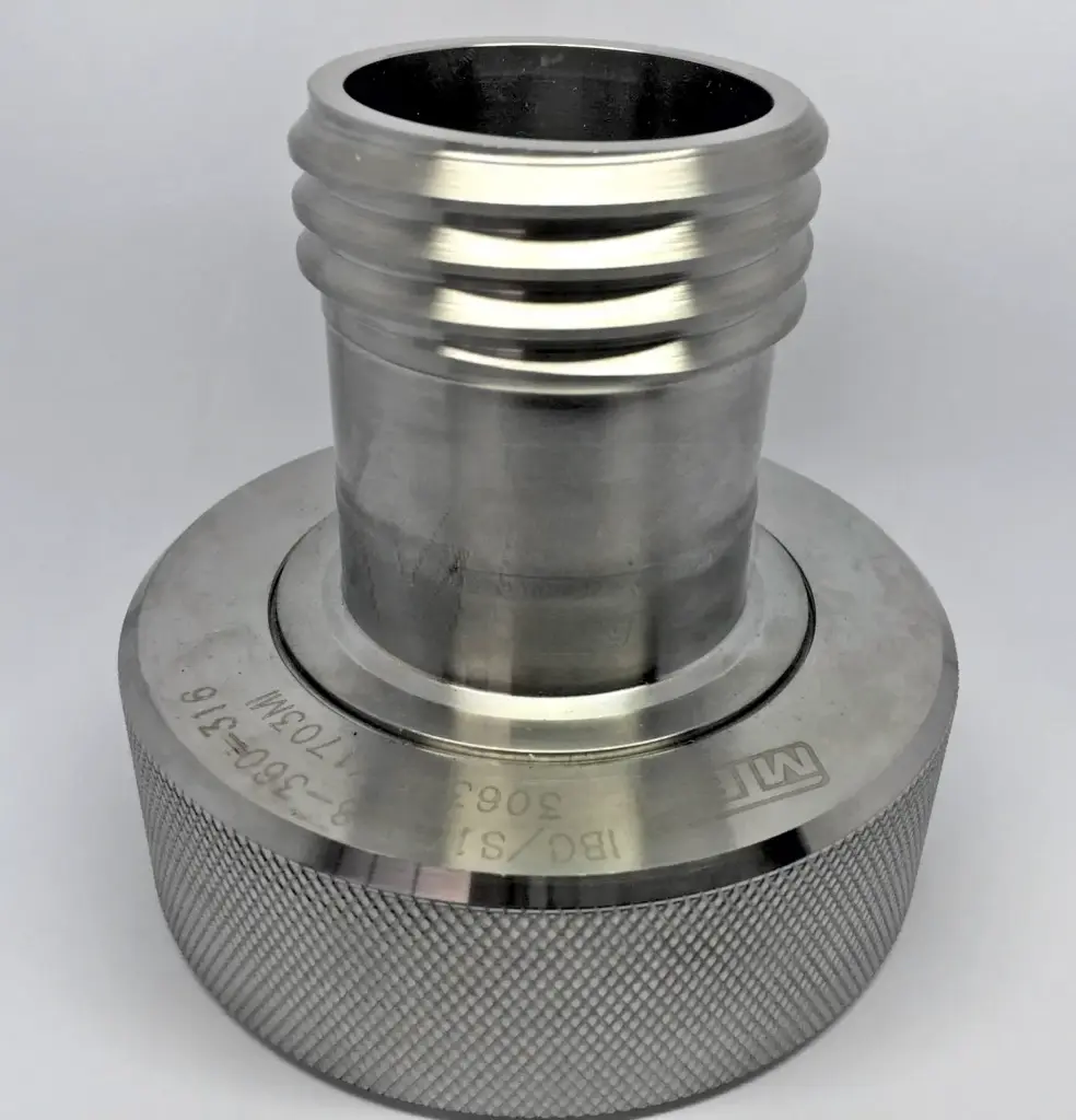 [101858] IBC adapter S100x8 female thread to S60x6 male thread stainless steel MT