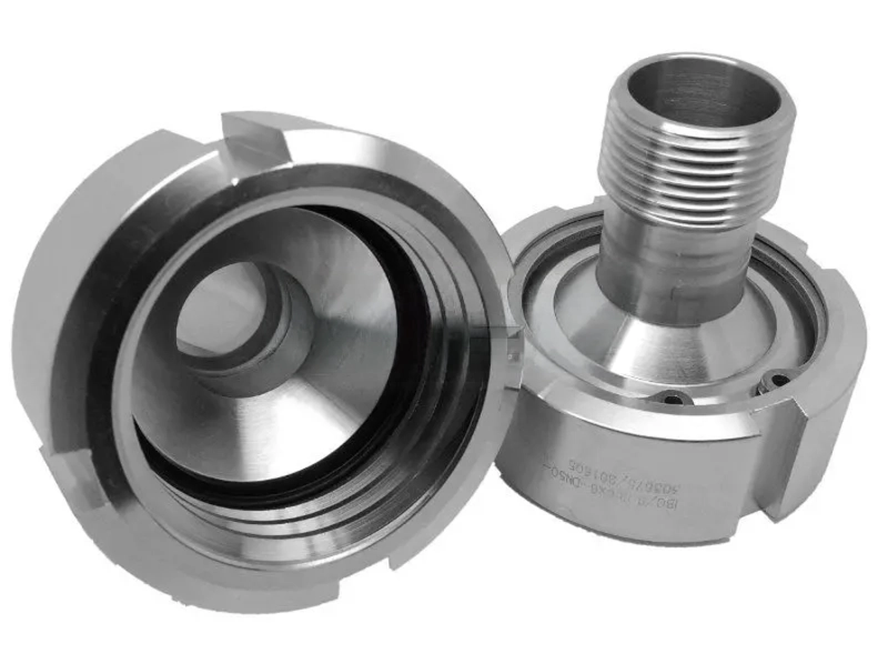 [102186] IBC adapter S100x8 female thread to male thread, rotatable, stainless steel MT (1")