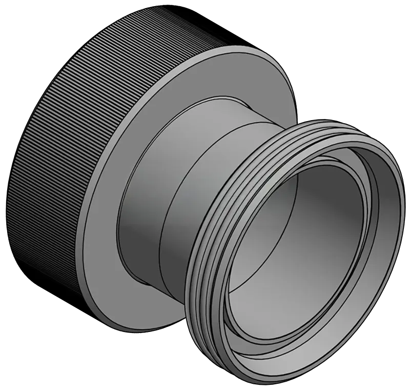 [101903] IBC Adapter S100x8 Innengewinde auf Milchgewinde AG Edelstahl MT (DN25 RD52)