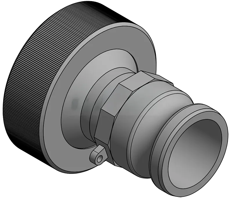[101966] IBC Adapter S100x8 Innengewinde auf Camlock Stecker Edelstahl MT (1 Zoll)