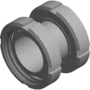 Milk pipe double socket IG stainless steel