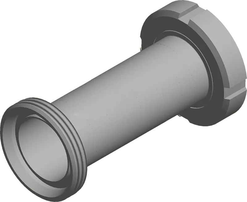 Thread extension, milk pipe thread, female/male, stainless steel