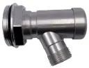 Self-closing barrel tap for 2" barrels with swivel joint, aluminum
