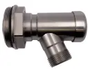 Self-closing barrel tap for 2" barrels with swivel joint, stainless steel