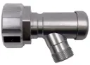 Self-closing barrel tap for S60x6 IBC with swivel joint, aluminum