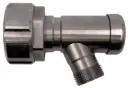 Self-closing barrel tap for S60x6 IBC with swivel joint, stainless steel