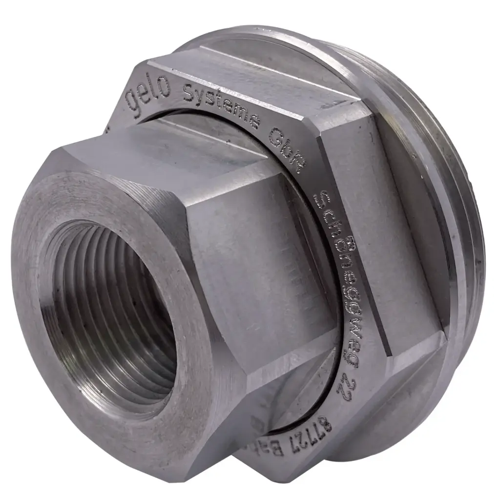 [104129] Swivel fitting, female thread for 2" barrels, stainless steel (3/4")