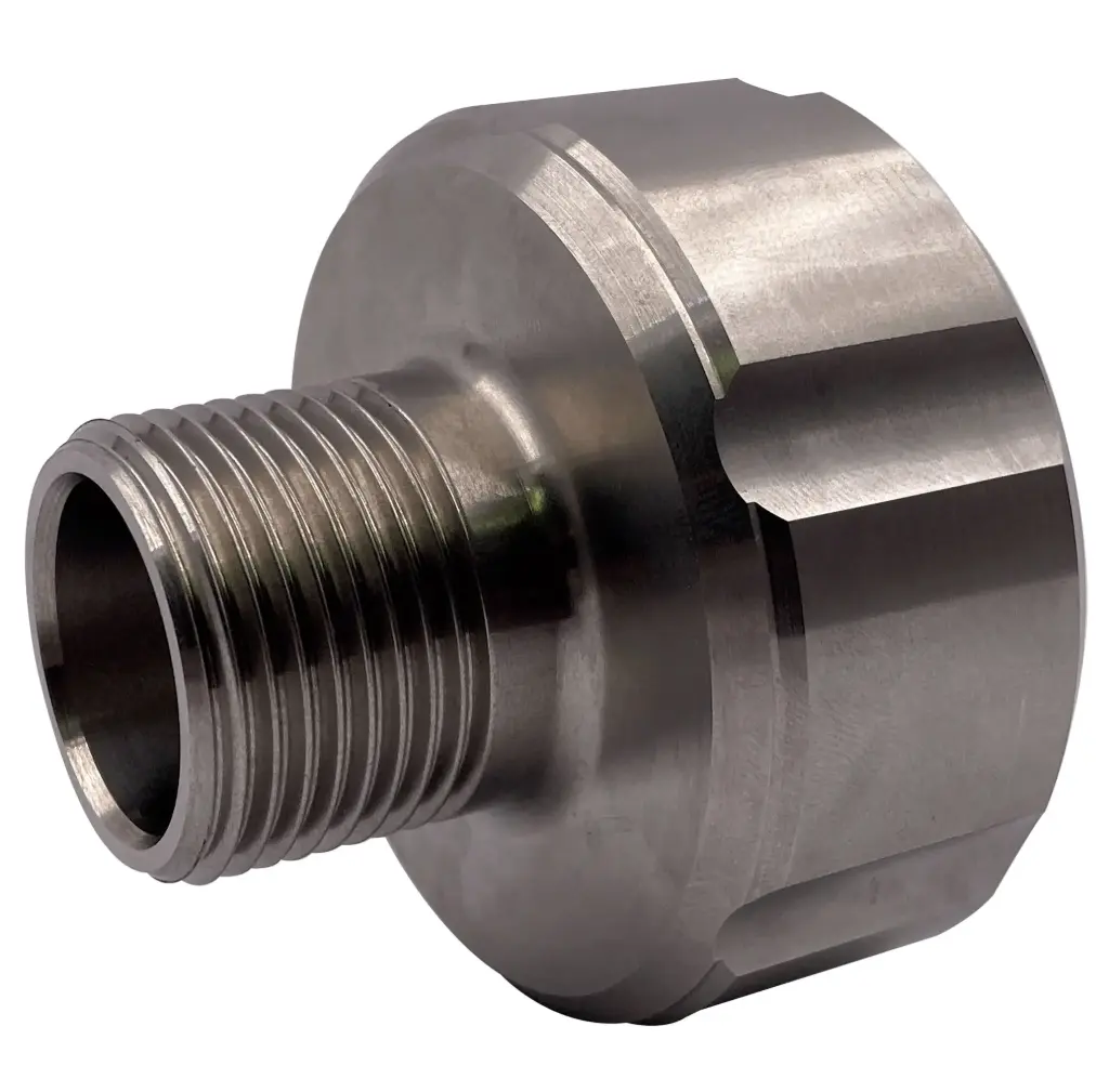 IBC adapter S60x6 female thread to male thread stainless steel 1.4305