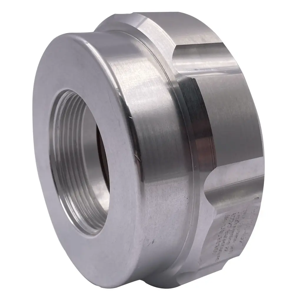 [104161] IBC adapter S100x8 female thread to female thread 2" aluminum