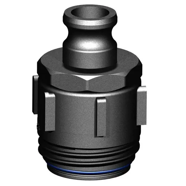 Barrel adapter, external thread to 1" camlock plug PP