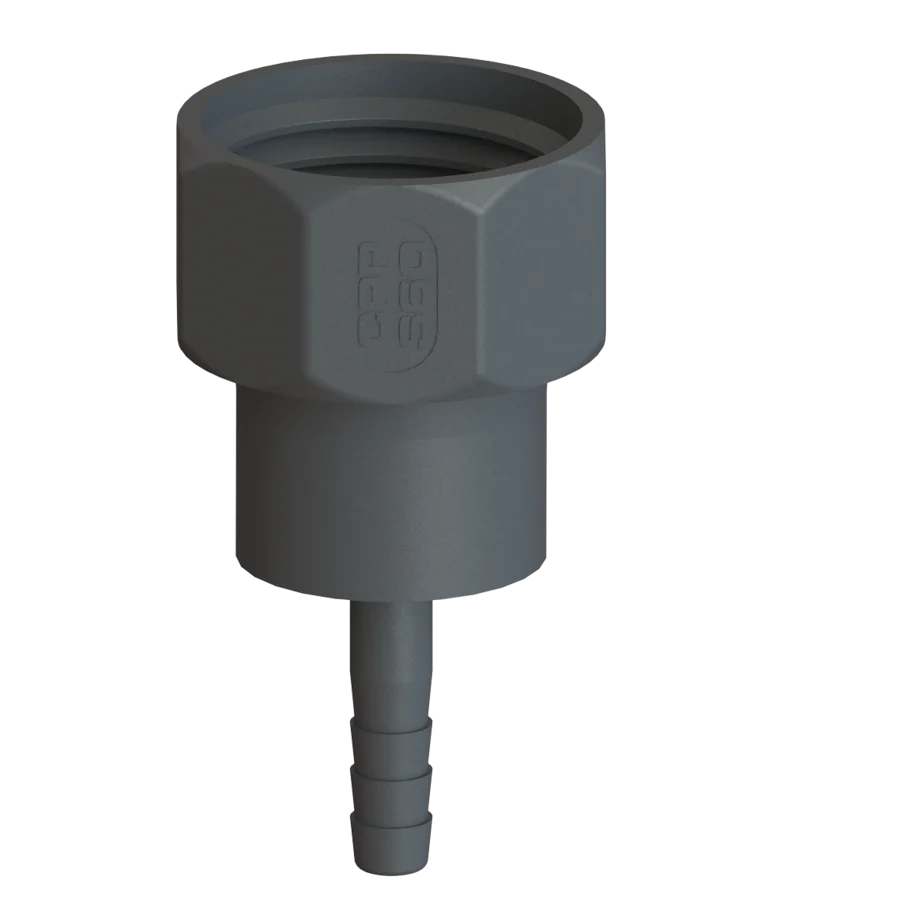 [101208] IBC adapter, female thread to hose nozzle, rotatable, PP (S60x6, 13 mm)