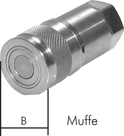 [102096] Flatface Kupplung Muffe Edelstahl (1/4")