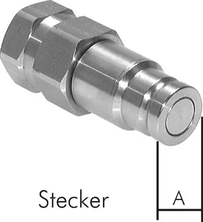 [102100] Flatface Kupplung Stecker Edelstahl (1/4")