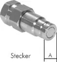 Flatface coupling plug, stainless steel
