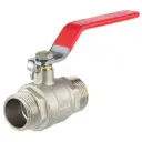 Ball valve 2x external thread, nickel-plated brass