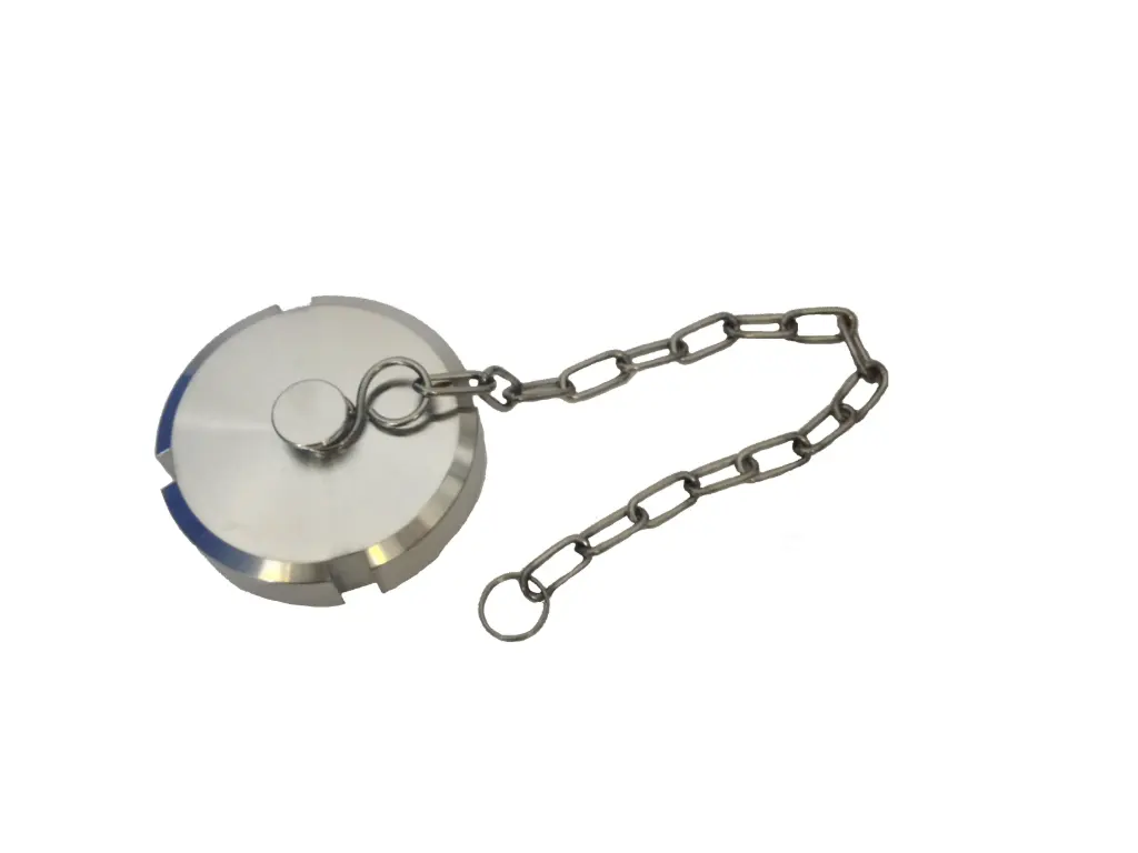 [102508] Milchrohr Blindmutter mit Kette Edelstahl (DN10 RD28)