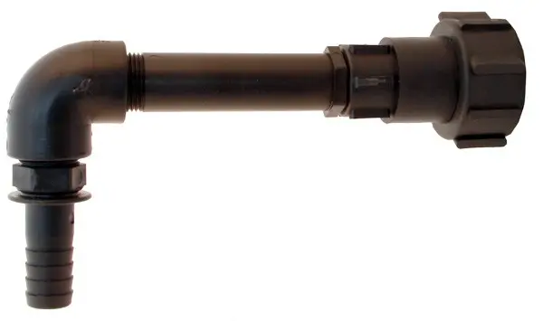 [101483] IBC outlet elbow 250 mm with hose nozzle 90° (S60x6)
