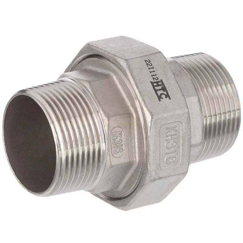 [109331] Screw connection 2 x external thread stainless steel (1/4")