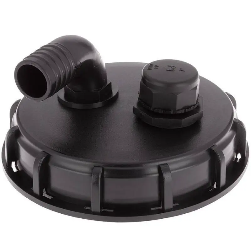 [108911] IBC container lid with vent and hose nozzle PP (⌀ 150 mm)