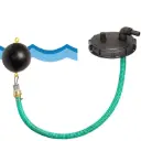 IBC container lid DN225 with suction set, vent, and float ball