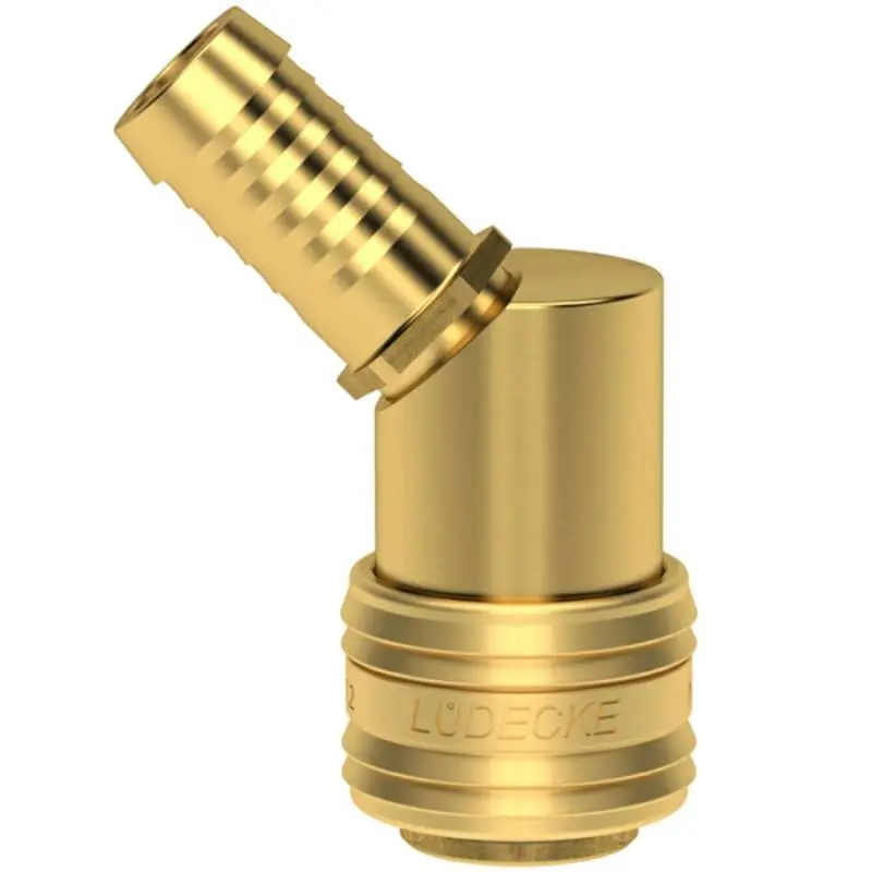 [109007] Schnellverschluss DN7.2 Kupplung auf Schlauchtülle 45° Messing (6 mm)