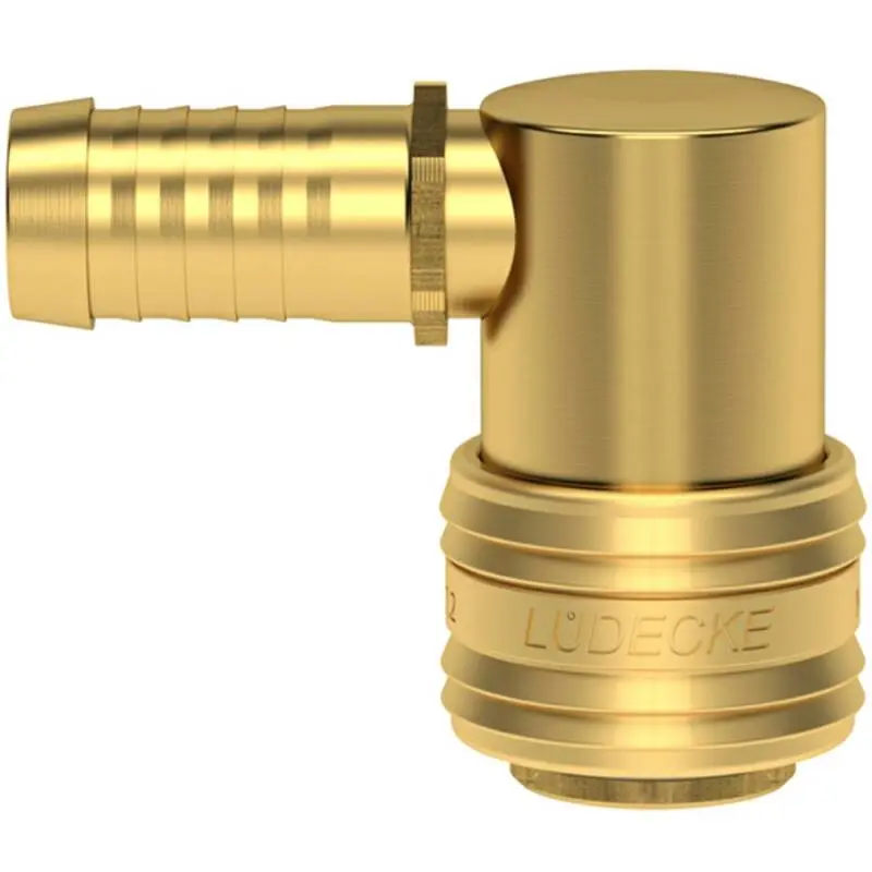 Quick-release coupling DN7.2 on hose nozzle 90° brass