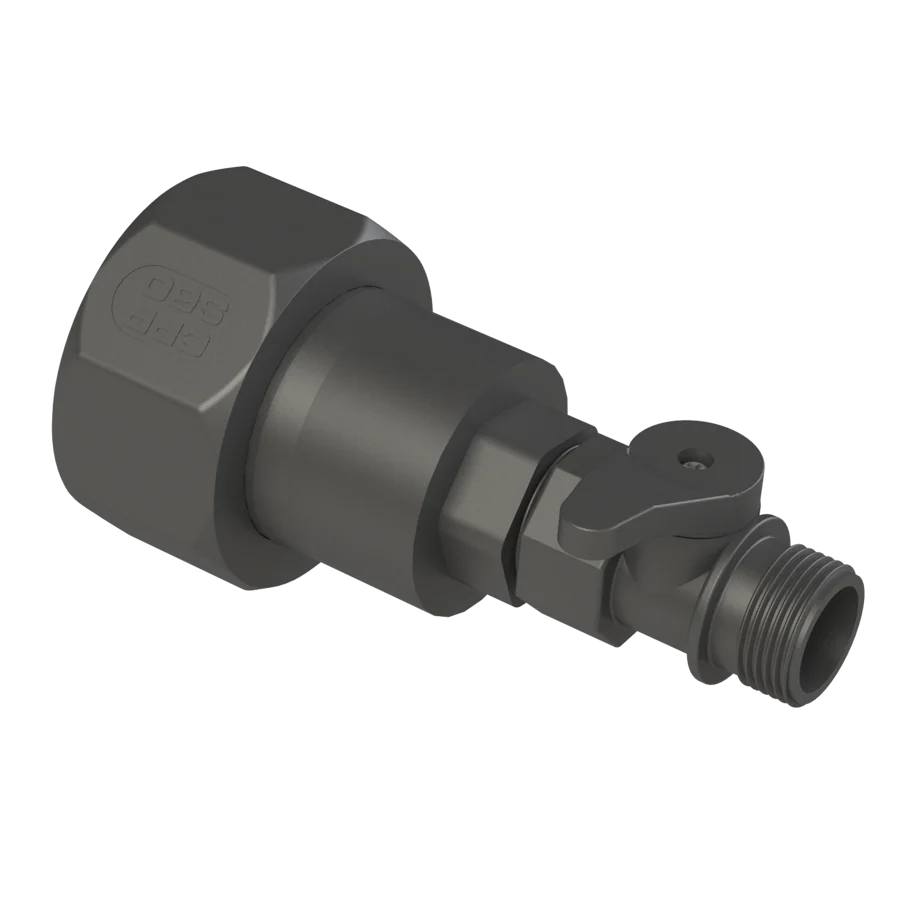 IBC ball valve S60x6 female thread to male thread 3/4" PP