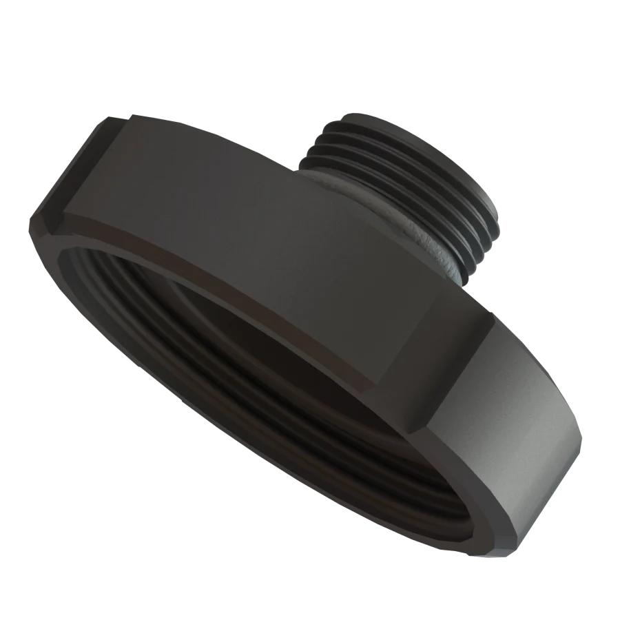 Milk pipe female thread DN50 to male thread 1" with O-ring PP