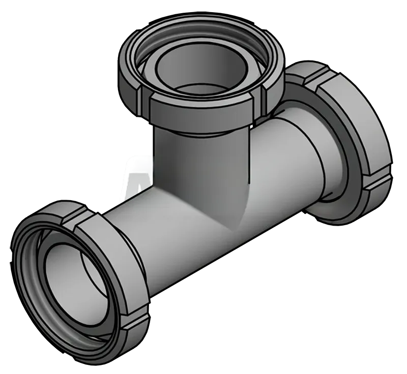 [109061] Milk pipe T-piece, 3-way, cone nut, stainless steel (DN10 RD28)