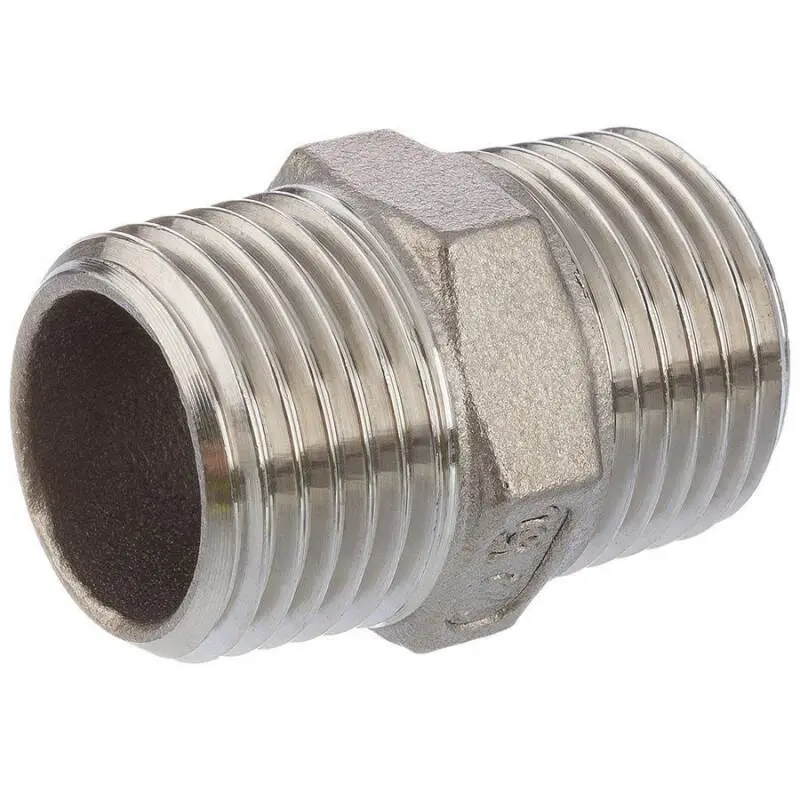 [101679] Double nipple stainless steel BSPT (1/8")