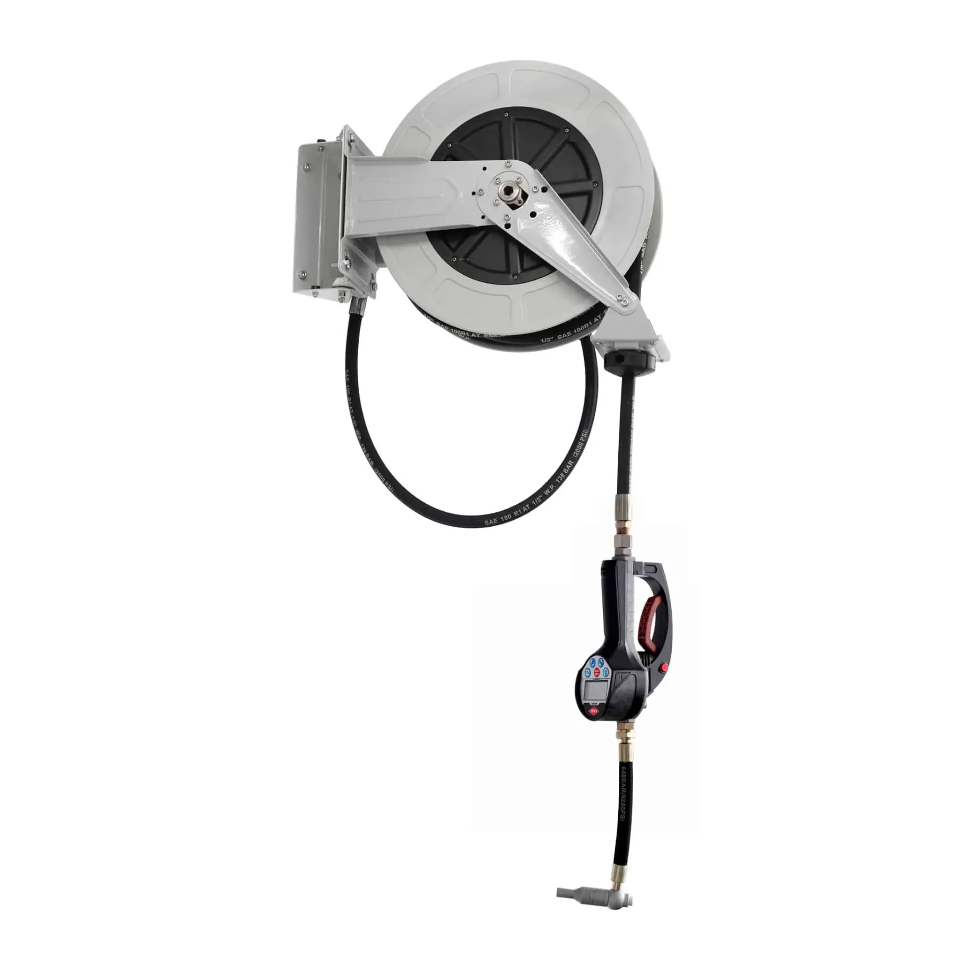 [109769] Schlauchaufroller Set mit Zapfpistole 15m 1/2" offen (Digitalzähler mit Mengenvorwahl)