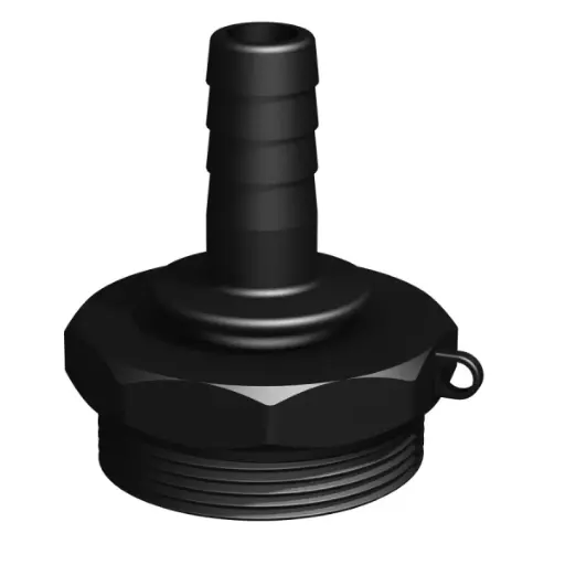 [101182] Barrel adapter 2" BSP external thread to 19mm hose nozzle PP