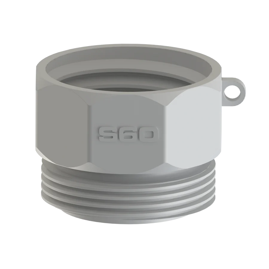 [101395] IBC adapter S60x6 female thread to 2" IDF male thread PP
