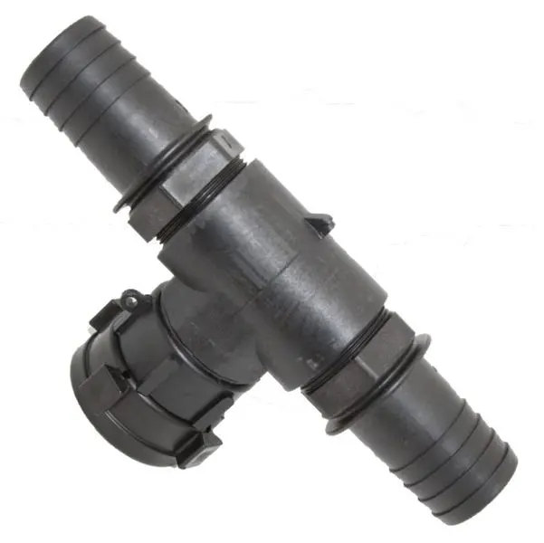 [101435] IBC adapter S60x6 female thread to 2" hose nozzle T-piece PP