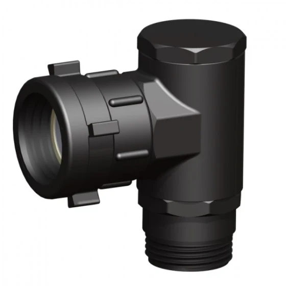[101342] IBC adapter S60x6 female thread to S60x6 male thread angle connection PP