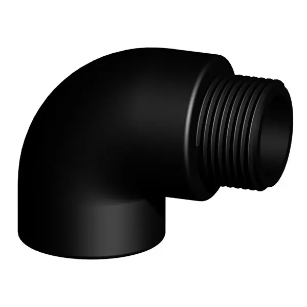 [101497] 90° angle 1" female thread to male thread PP